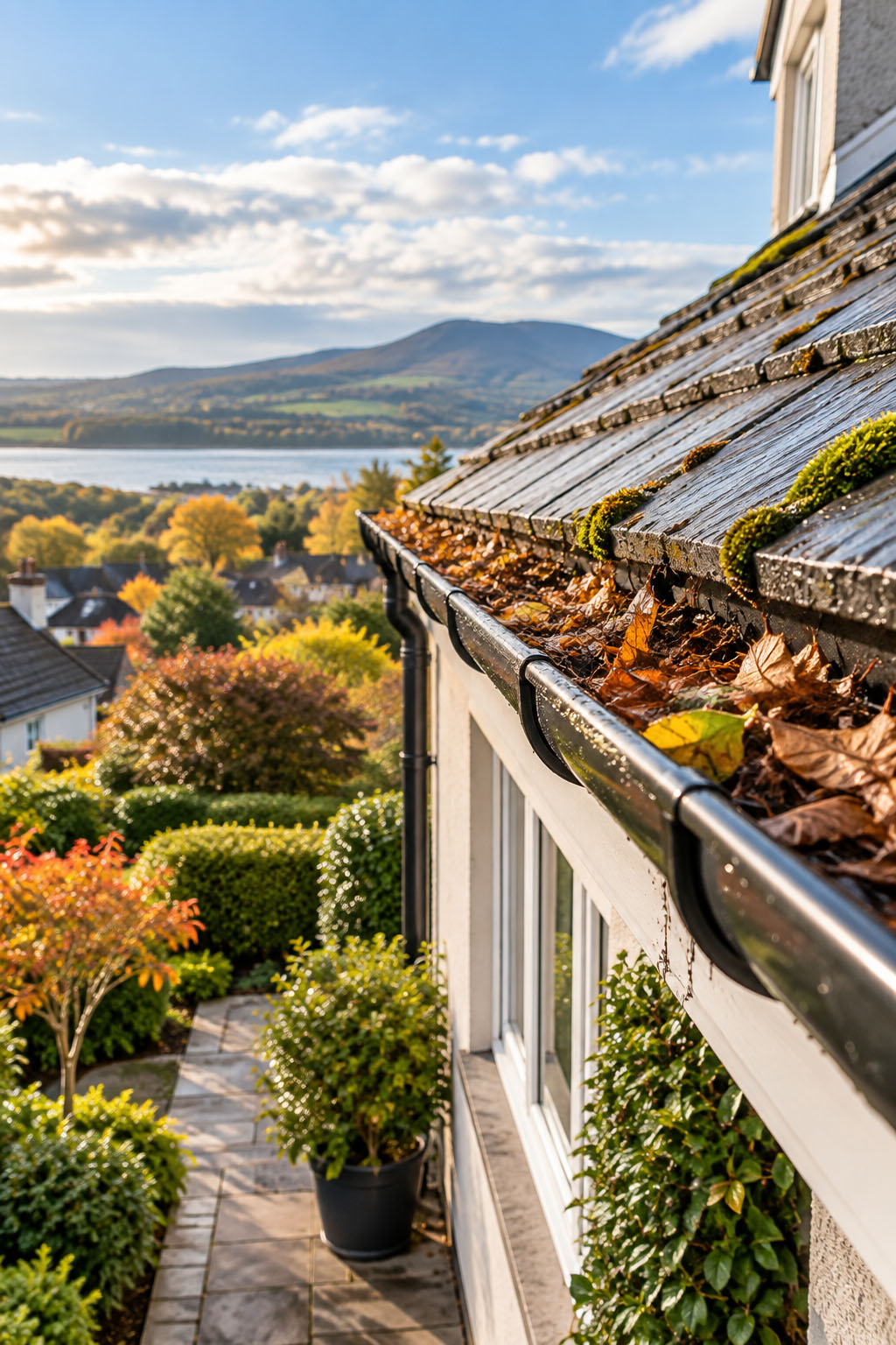 Gutter cleaning at a residential property in Wicklow
